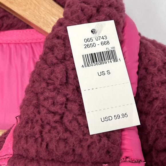 Aerie Dream Sherpa Shearling Sweatshirt Sz S Pink Quarter Zip Pullover Gorpcore - Picture 6 of 9